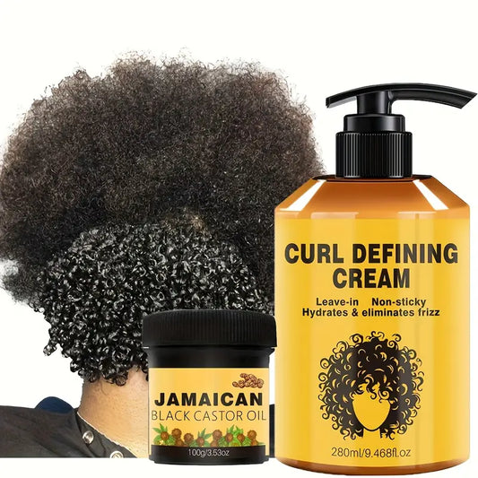 مجموعة ترطيب وتصفيف الشعر من قطعتين - زيت الأرغان وكريم تحديد الشعر