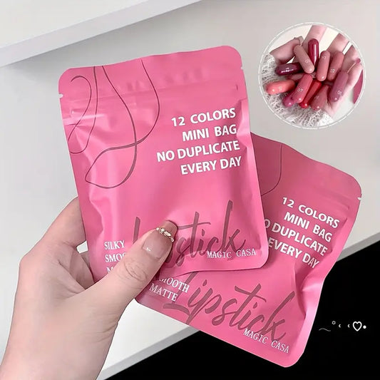 مجموعة أحمر شفاه غير لامع صغير من 12 قطعة