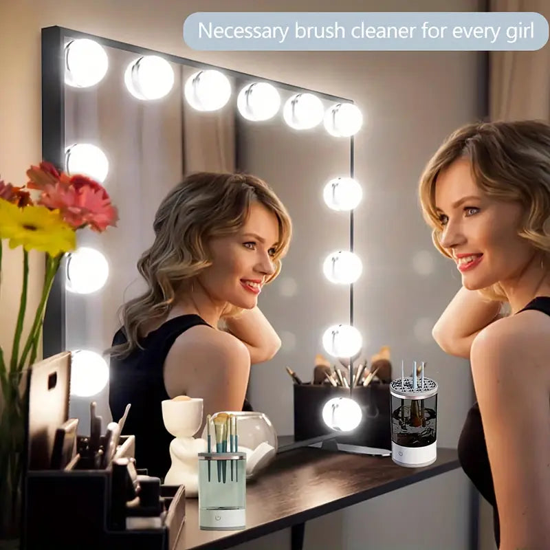 منظف ومجفف فرش المكياج الكهربائي (يعمل عبر USB)