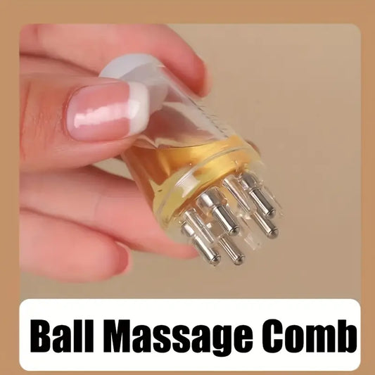 مشط تدليك بالزيت محمول لفروة الرأس لعلاج الشعر، مناسب لجميع أنواع الشعر