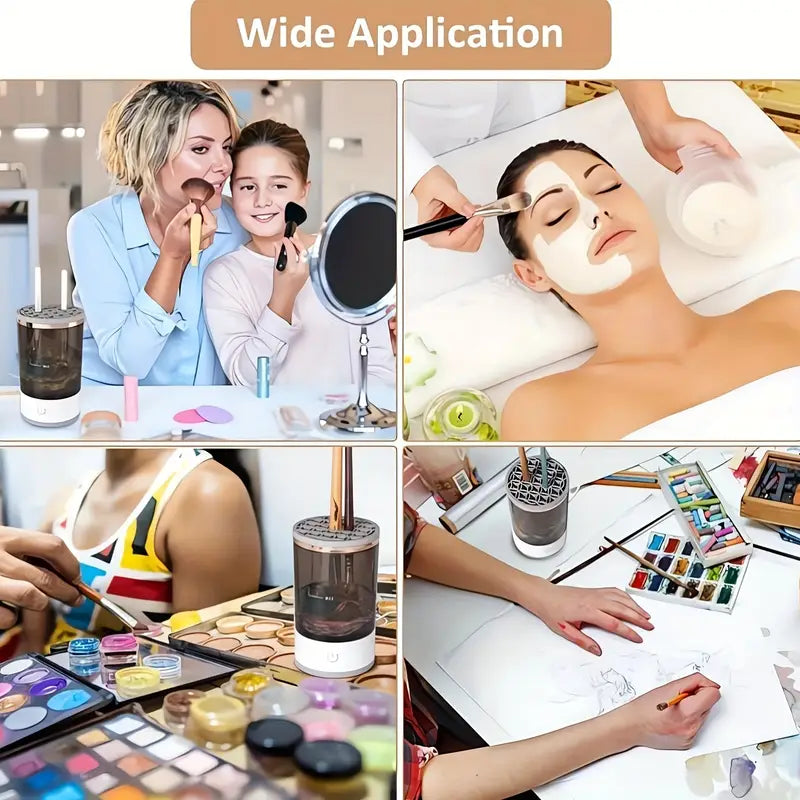 منظف ومجفف فرش المكياج الكهربائي (يعمل عبر USB)