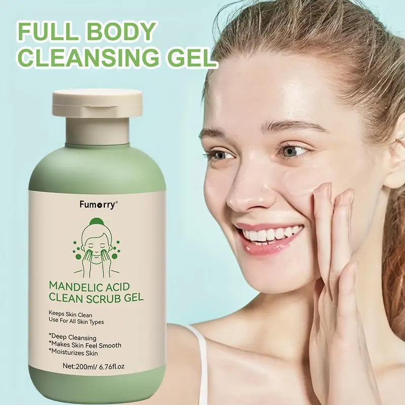 Mandelic Acid Exfoliating Gel with Mandelic Acid - Aloe & Rose Extract, Face And Body Scrub Gel– 200ml