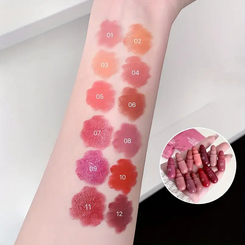 12PCS Mini Matte Lipstick Set