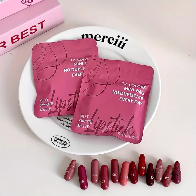 12PCS Mini Matte Lipstick Set