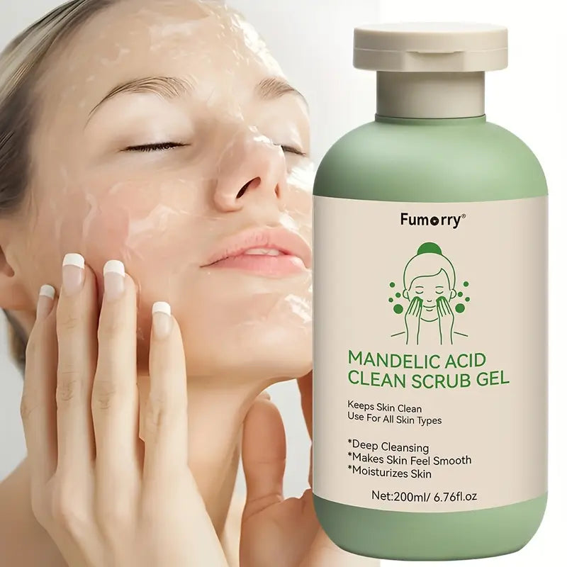 Mandelic Acid Exfoliating Gel with Mandelic Acid - Aloe & Rose Extract, Face And Body Scrub Gel– 200ml