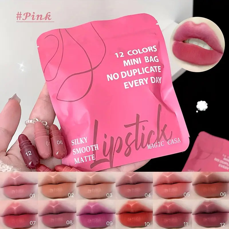 12PCS Mini Matte Lipstick Set